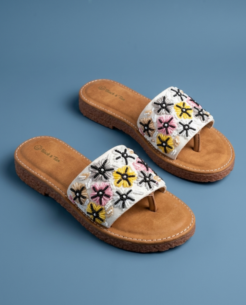 Braided Strap Flat Sandals - Open Toe