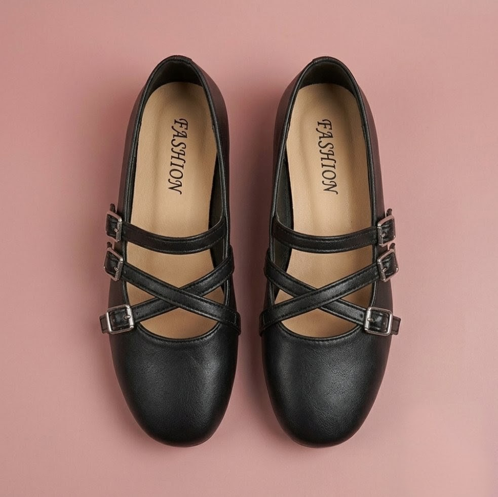 Triple Strap Mary Jane - Ballet Flats.