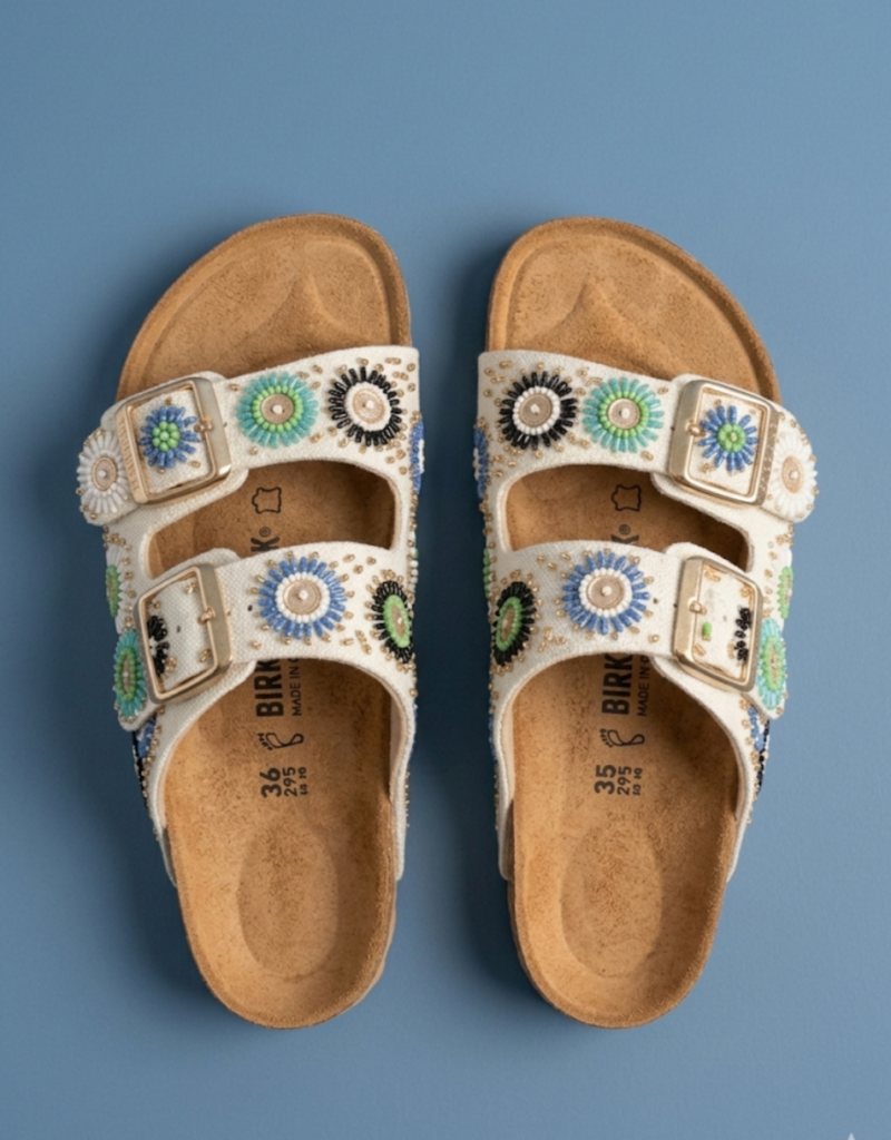 Floral Embroidery Double- Buckle flats