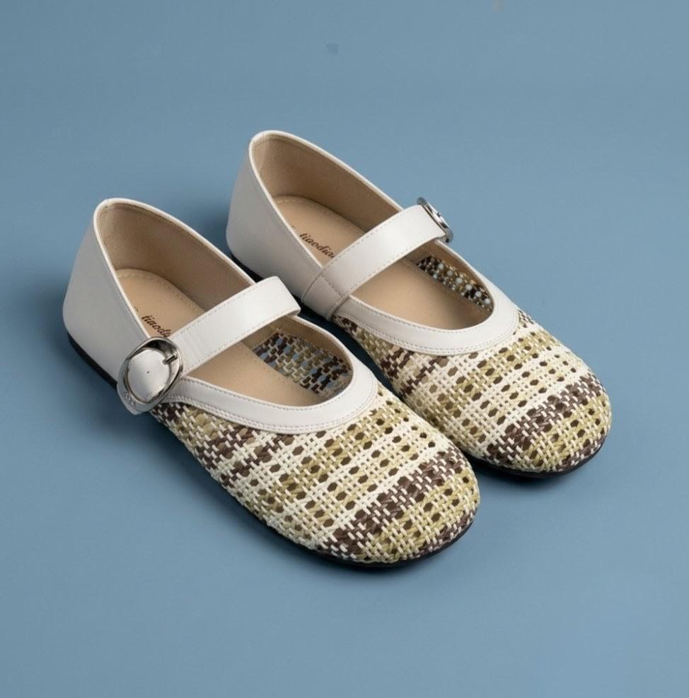 Woven Mary Jane Ballet Flats