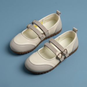 Dual Strap Buckle Mary Jane Flats - Round Toe
