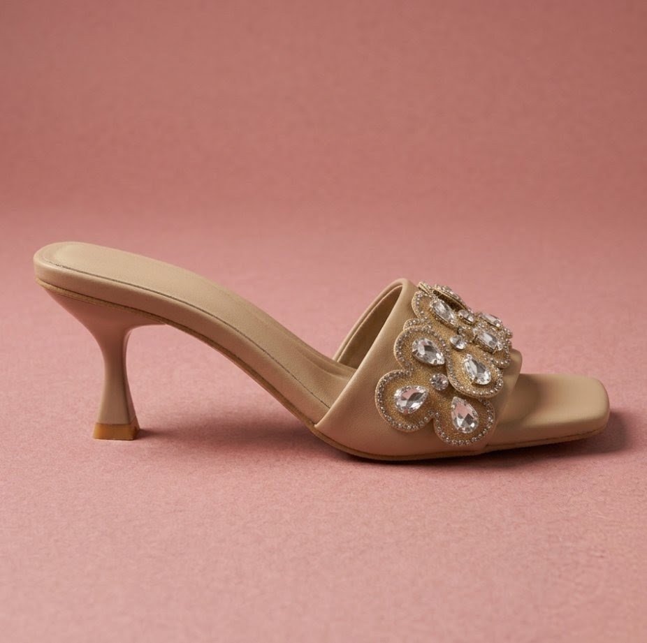 Elegant Black High Heel Mule Sandal - Image 2