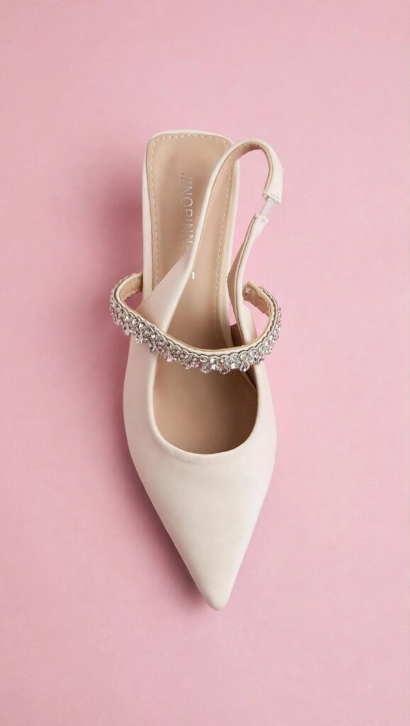 Elegant pointed-toe slingback heels