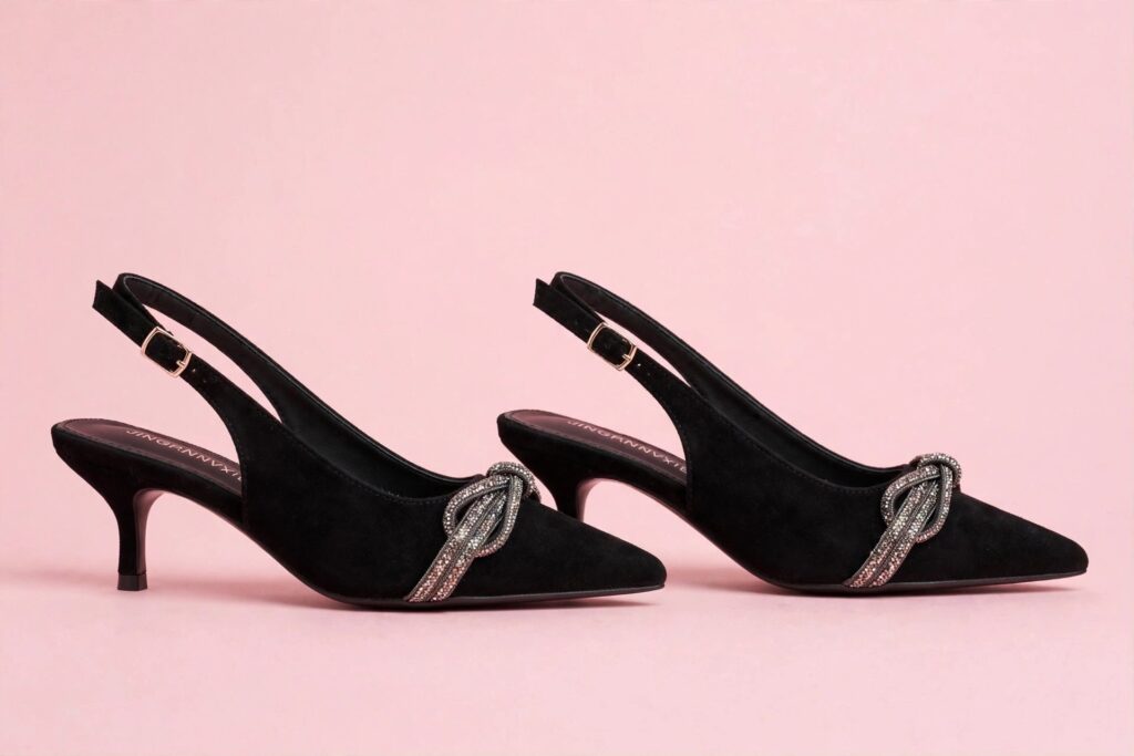 Elegant pointed-toe slingback heels