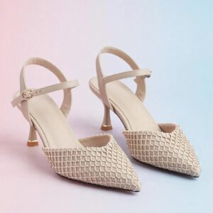 Elegant pointed-toe slingback heels