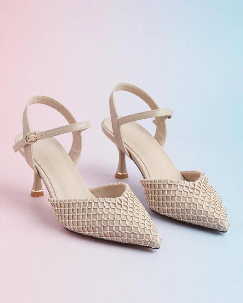 Elegant pointed-toe slingback heels