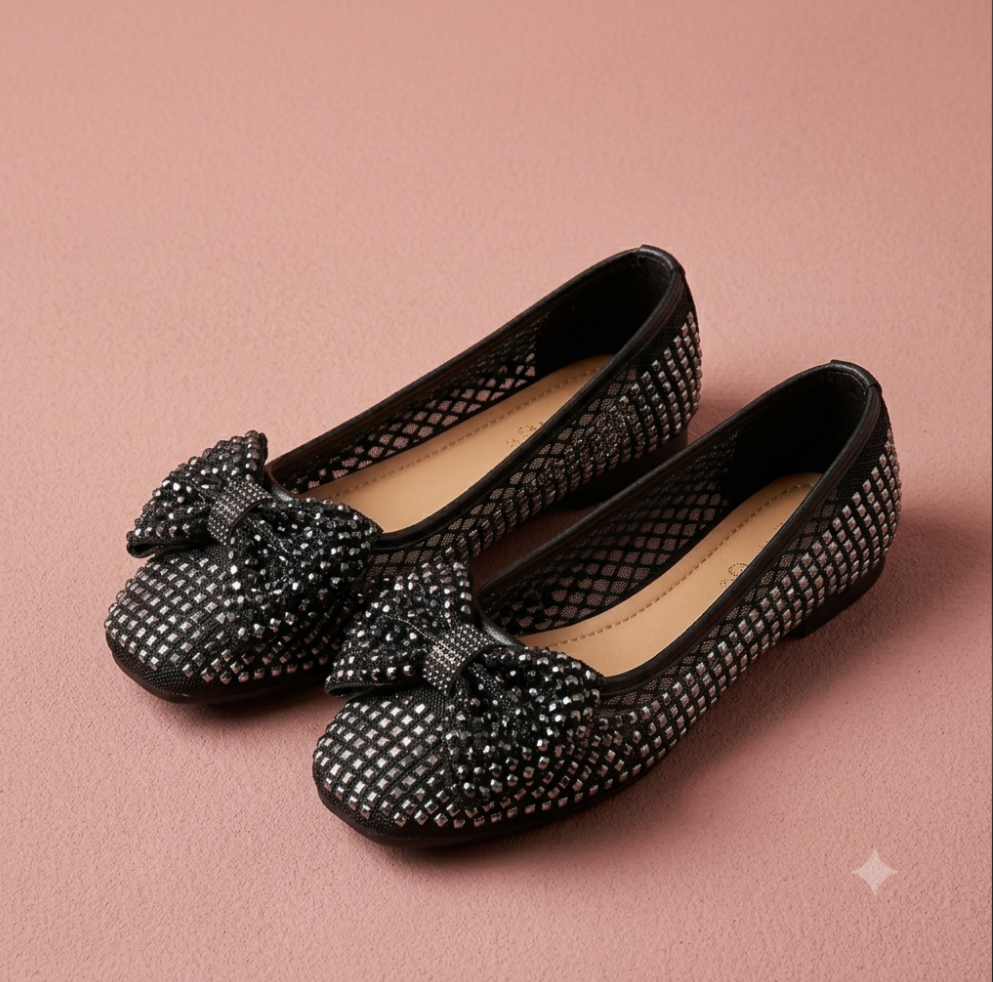 Women's Sparkling Bow Flat Shoes