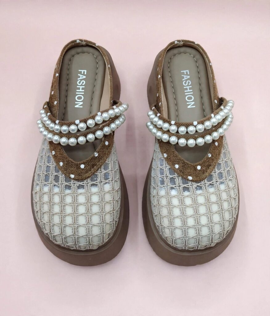 Platform slip-on shoes or mules.